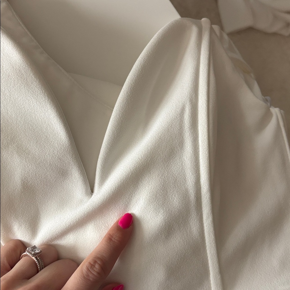 Lulus Arienne White Off-the-Shoulder Mermaid Maxi Dress Medium Bridal Wedding - Picture 11 of 11